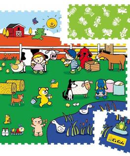 Farma puzzle piankowe mata edukacyjna do pokoju dziecka 120x120cm K`sKids