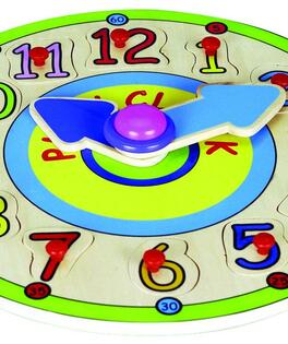 ZEGAR edukacyjne drewniana układanka z uchwytami puzzle Marko ZEGAR edukacyjne drewniana układanka z uchwytami puzzle Marko