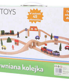 Kolejka drewniana 2 pociągi  49el Ecotoys