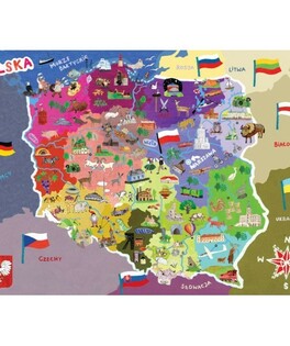 Mapa Polski Edukacyjne puzzle w walizce dla całej rodziny ZuzuToys