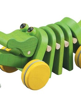 Drewniany Krokodyl do ciągnięcia jak żywy terkoczący Plan Toys